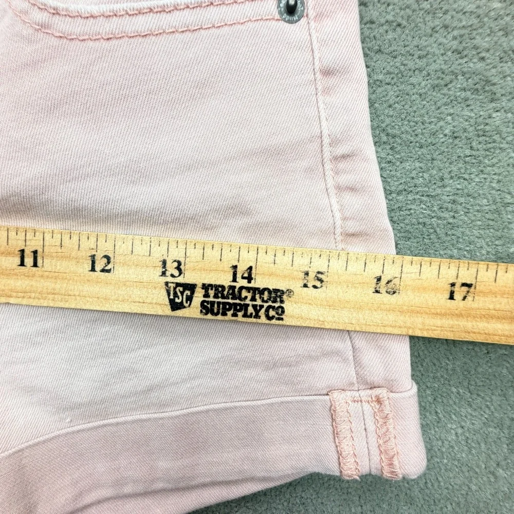 Mudd FLX Stretch Denim Womens Size 1 Jean Shorts Faded Pink Embellished Pockets
